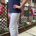 Embroidered Stars Denim Capris - Juli's Wearable Art