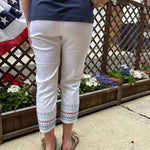 Embroidered Stars Denim Capris - Juli's Wearable Art