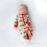 Emerson & Friends - Christmas Train Bamboo Convertible Baby Pajamas - Juli's Wearable Art
