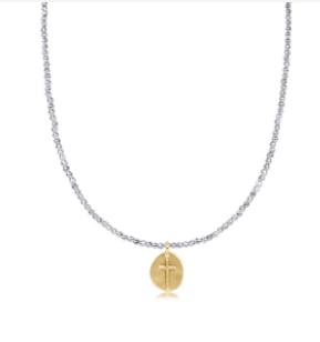 Enewton 15" Choker Bright Silver Faceted Hematite 2MM - Inspire Small Gold Charm - Juli's Wearable Art