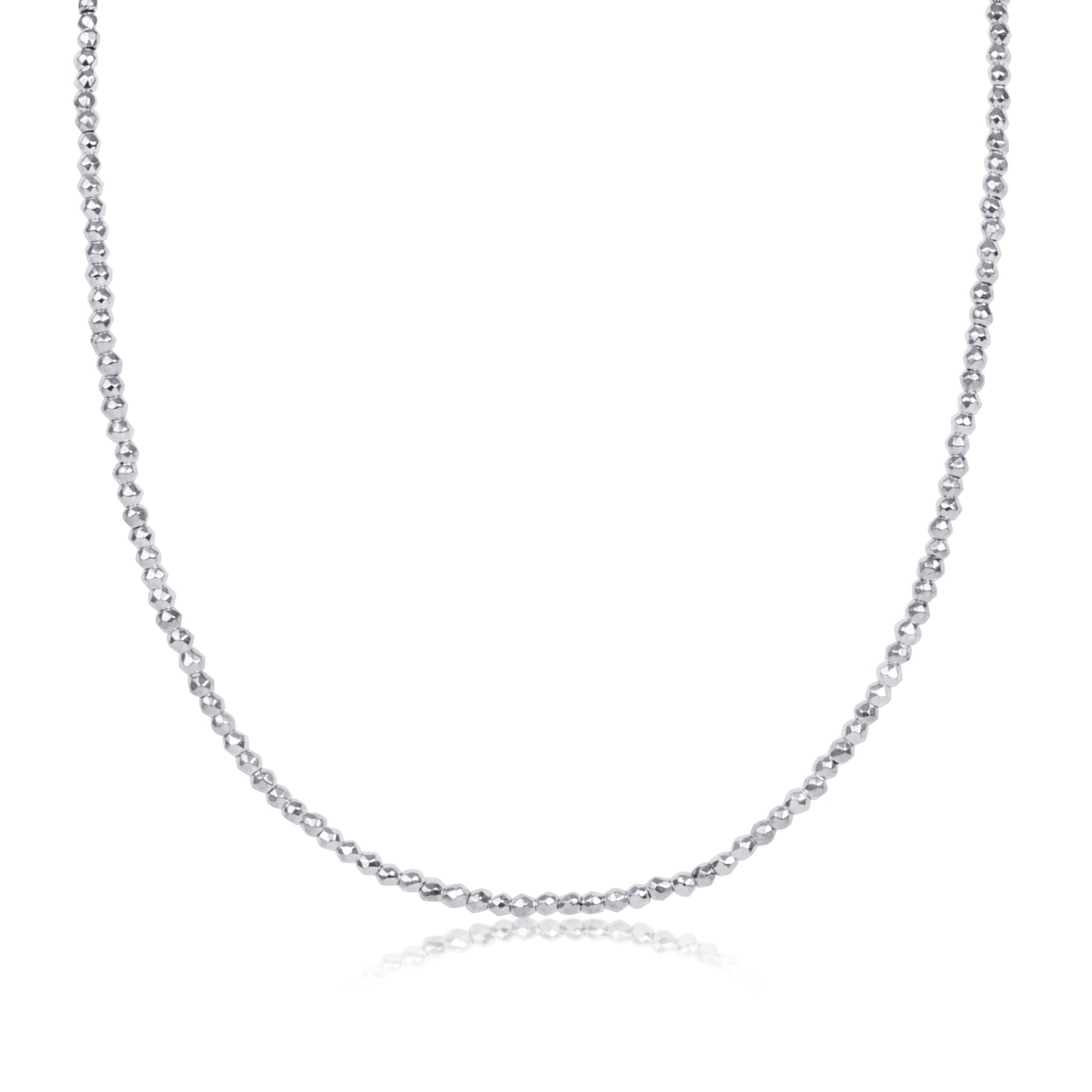 enewton 15" Choker Bright Silver Faceted Hematite 2MM - Juli's Wearable Art