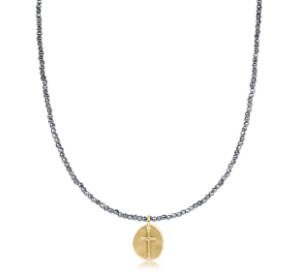 enewton 15" Choker Silver Faceted Hematite 2MM - Inspire Small Gold Charm - Juli's Wearable Art