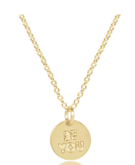 enewton 16" Gold Be You Small Word Disc Necklace - Juli's Wearable Art
