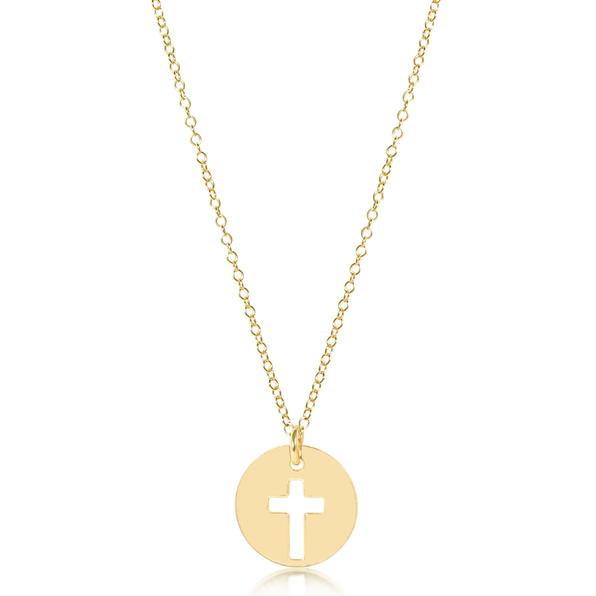 enewton 16" necklace gold - blessed disc - Juli's Wearable Art