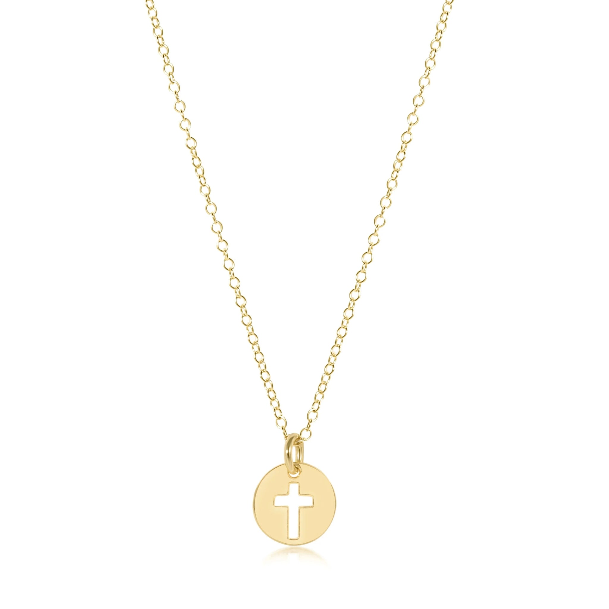 enewton 16" necklace gold - blessed small gold disc - Juli's Wearable Art