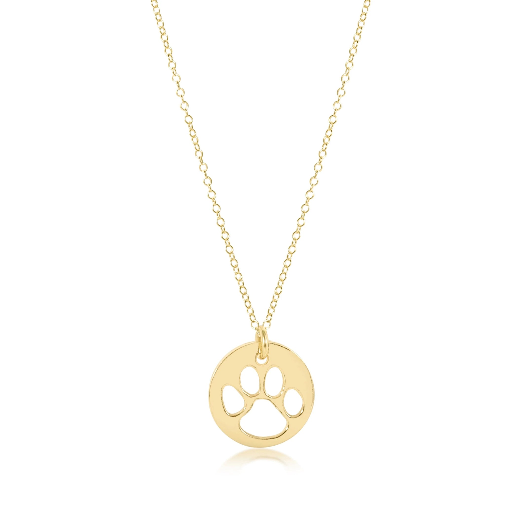 enewton 16" necklace gold - Paw Print Gold Disc - Juli's Wearable Art