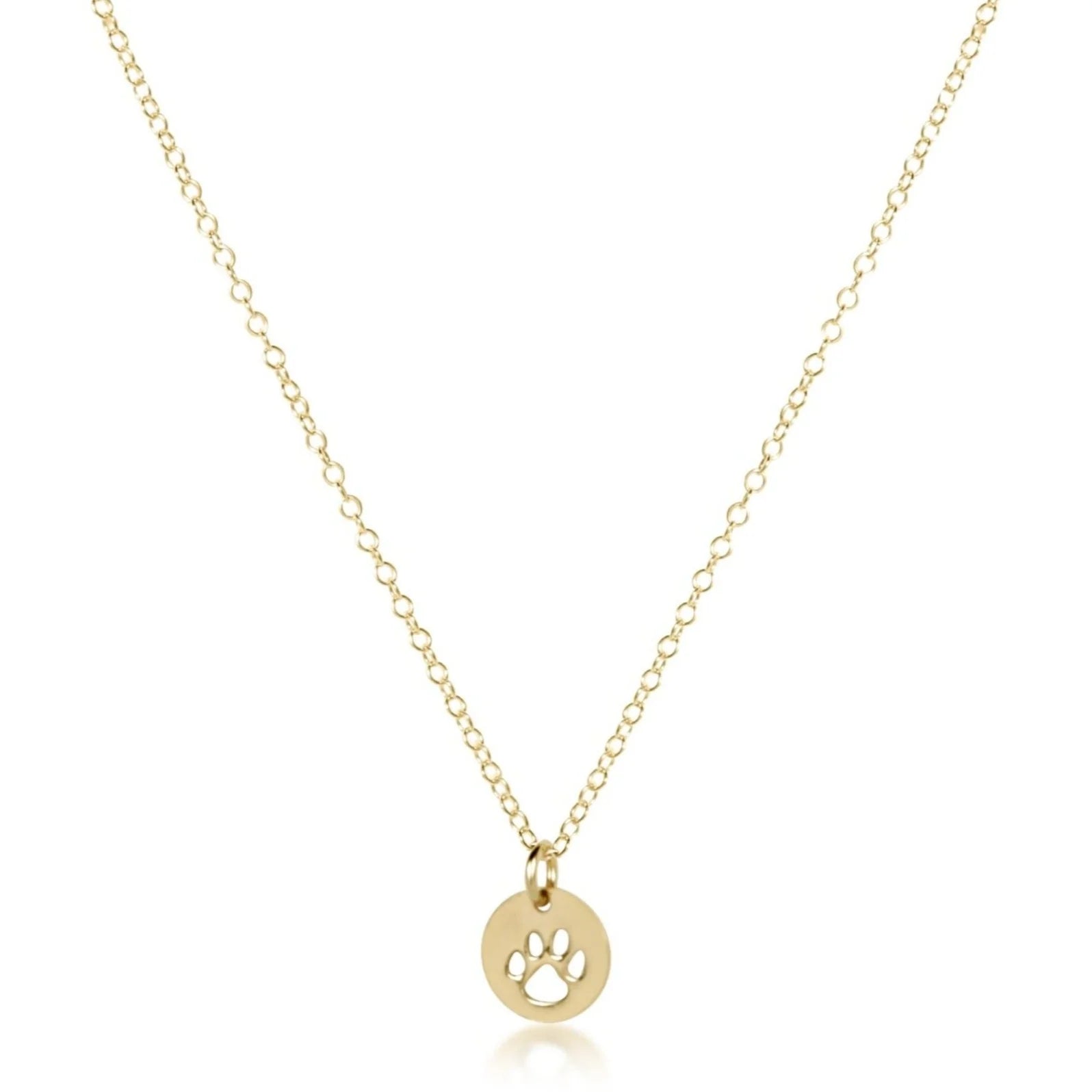 enewton 16" necklace gold - paw print small gold disc - Juli's Wearable Art