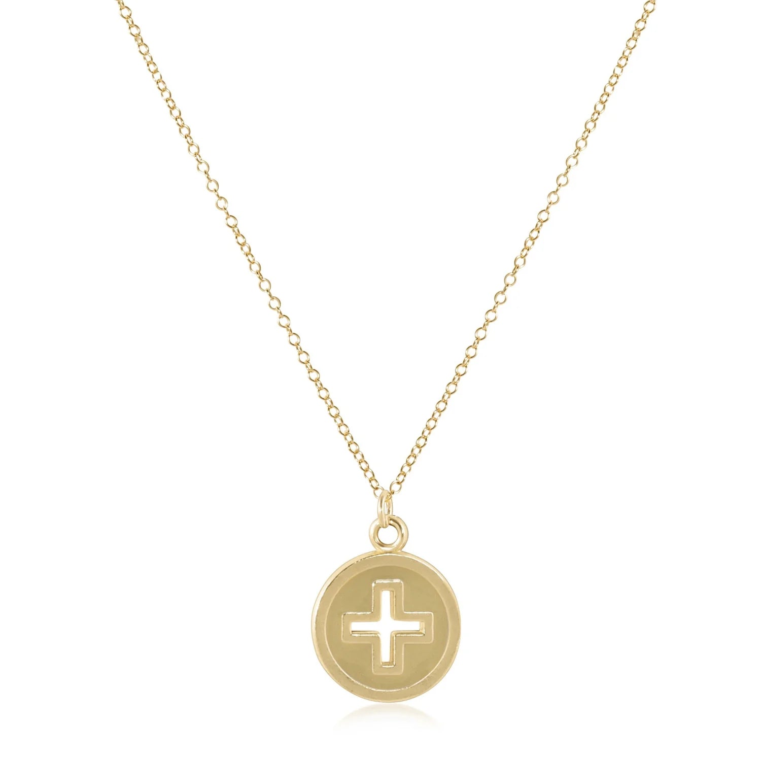 enewton 16" necklace gold - signature cross gold disc - Juli's Wearable Art