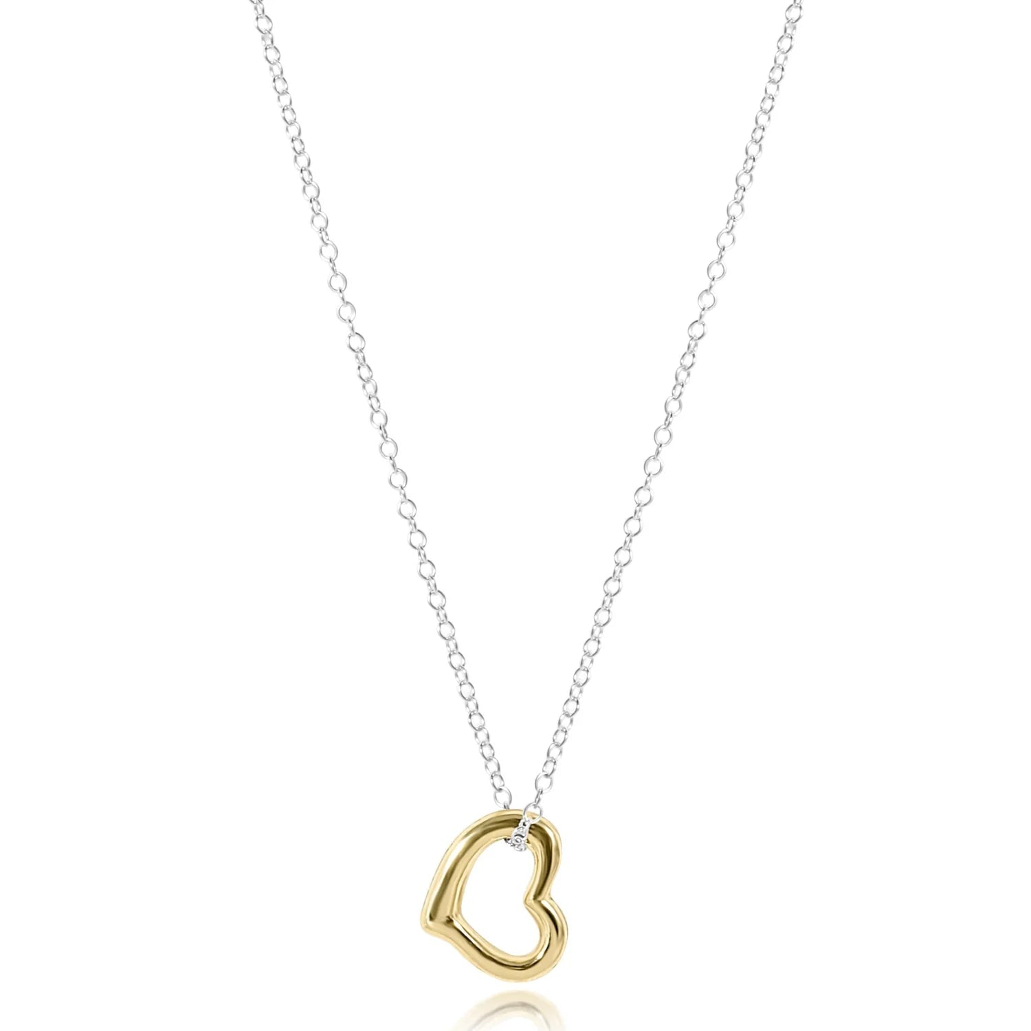 enewton 16" necklace sterling mixed metal - love gold charm - Juli's Wearable Art