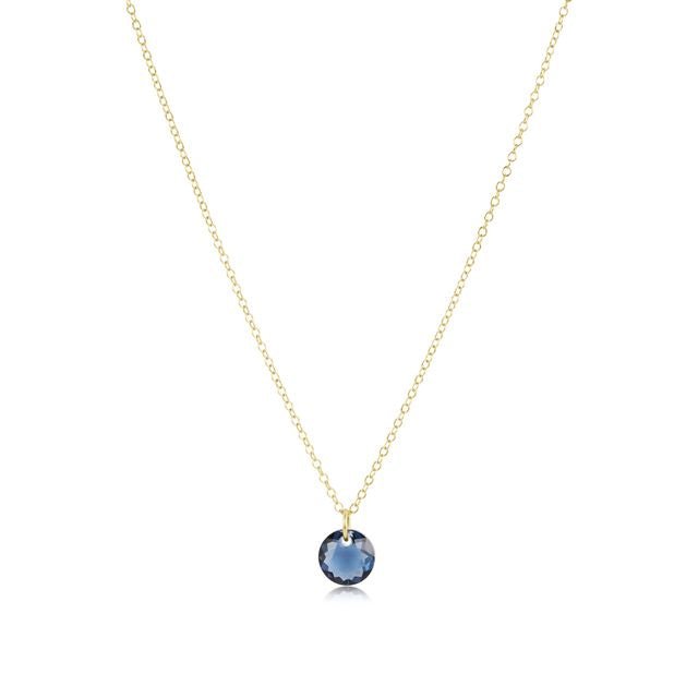 enewton Gold Reflection Birthstone Charm Necklace | September