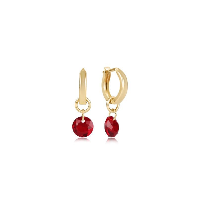 enewton Birthstone Huggie Gold Hoop Earrings | Reflection Small Charm | January