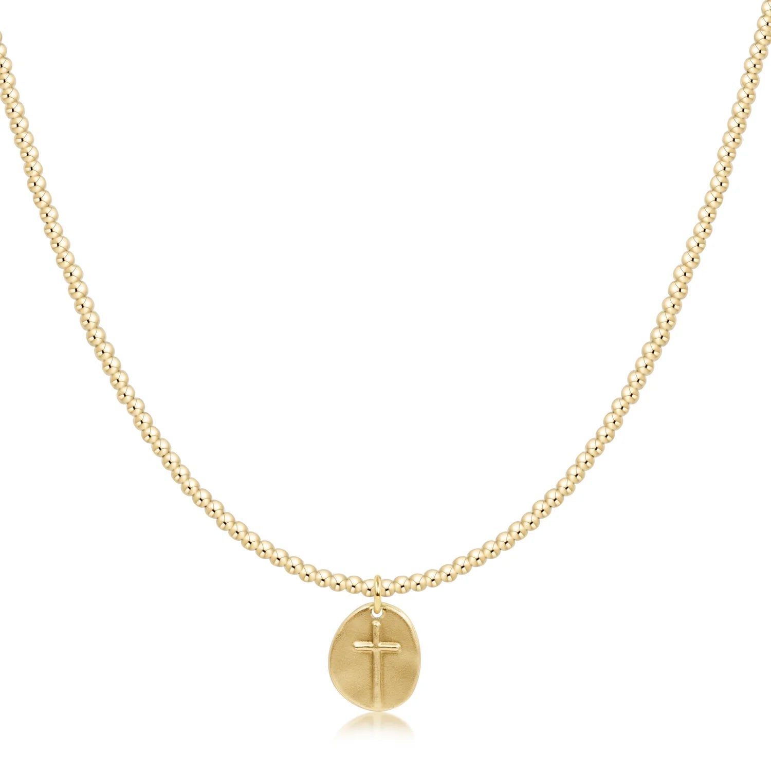 enewton Choker Classic Gold 2mm Bead - Inspire Small Gold Charm | 15" - Juli's Wearable Art