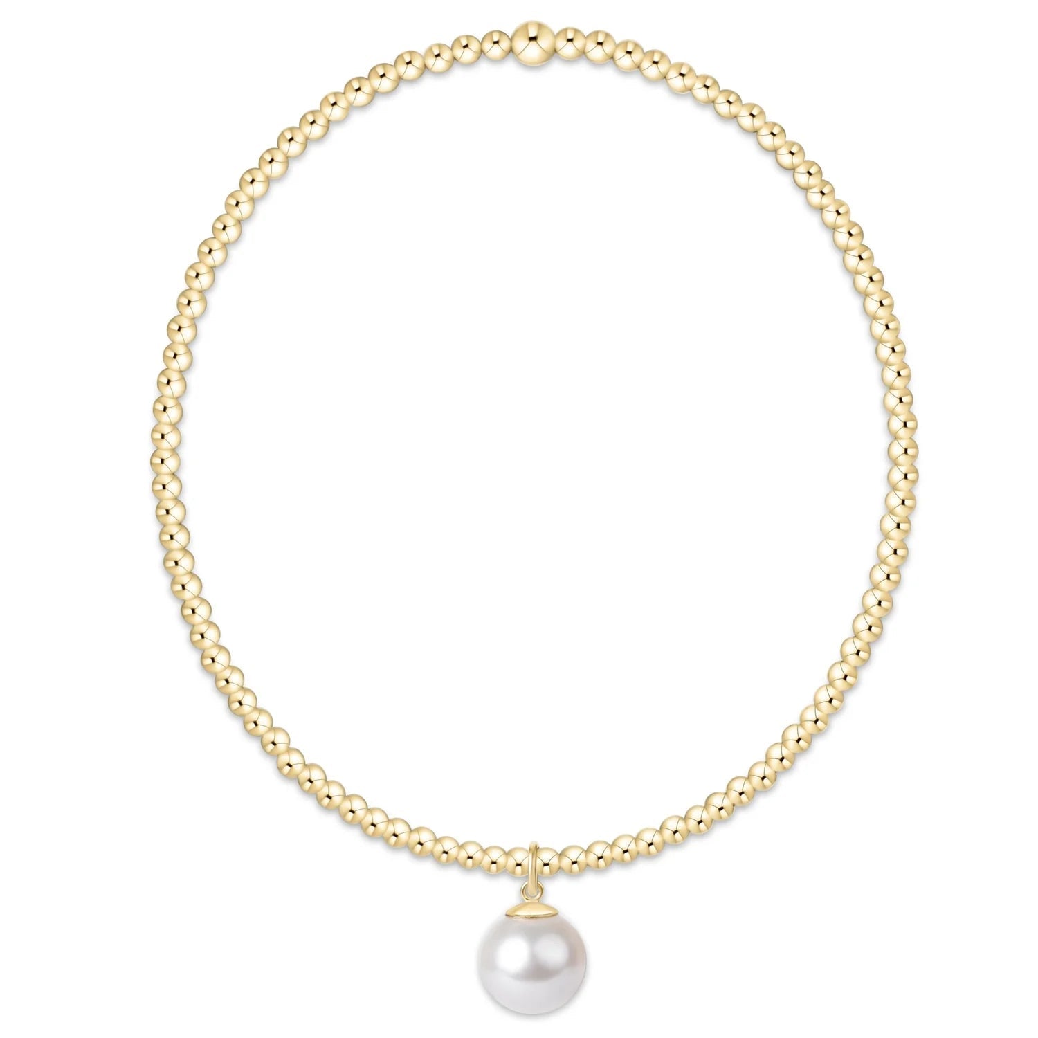 Enewton Classic Gold 2mm Bracelet | Pearl Charm - Juli's Wearable Art
