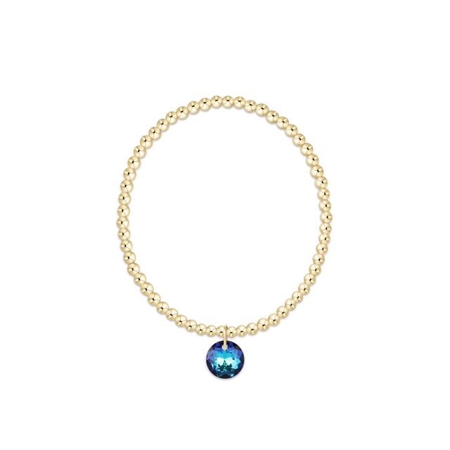 enewton Classic Gold 2mm Bracelet | Reflection Birthstone Charm | December