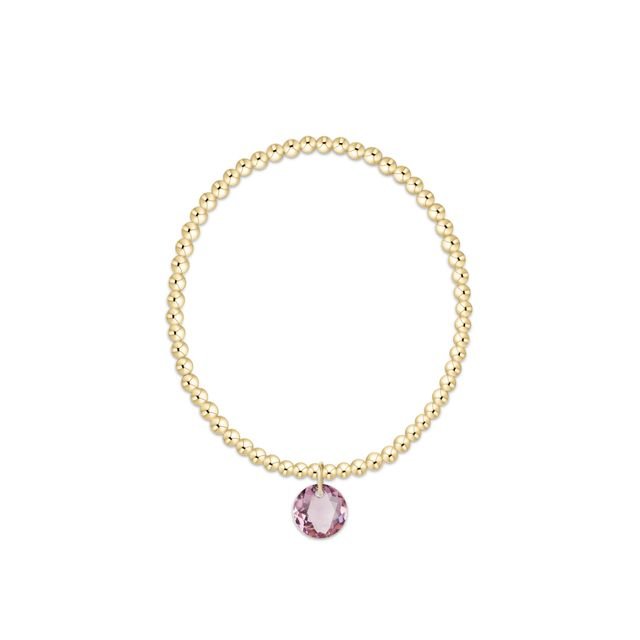 enewton Classic Gold 2mm Bracelet | Reflection Birthstone Charm | February - Juli's Wearable Art
