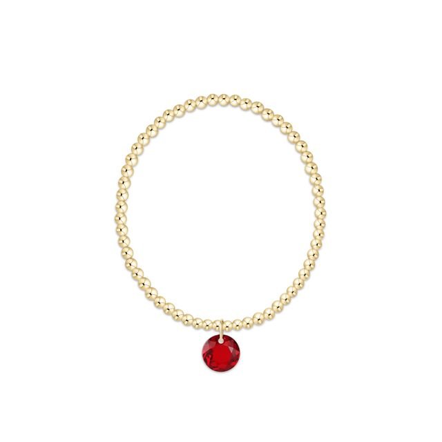 enewton Classic Gold 2mm Bracelet | Reflection Birthstone Charm | January - Juli's Wearable Art