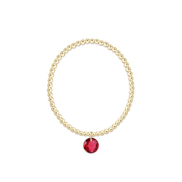 enewton Classic Gold 2mm Bracelet | Reflection Birthstone Charm | July