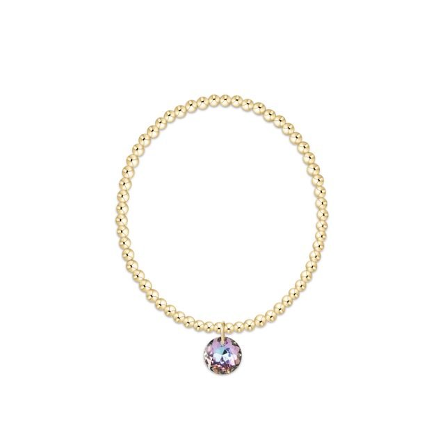 enewton Classic Gold 2mm Bracelet | Reflection Birthstone Charm | June