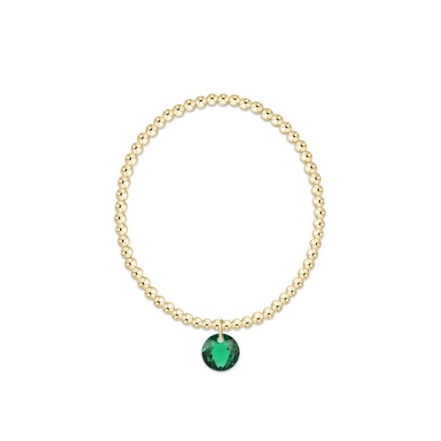 enewton Classic Gold 2mm Bracelet | Reflection Birthstone Charm | May