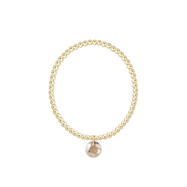 enewton Classic Gold 2mm Bracelet | Reflection Birthstone Charm | November