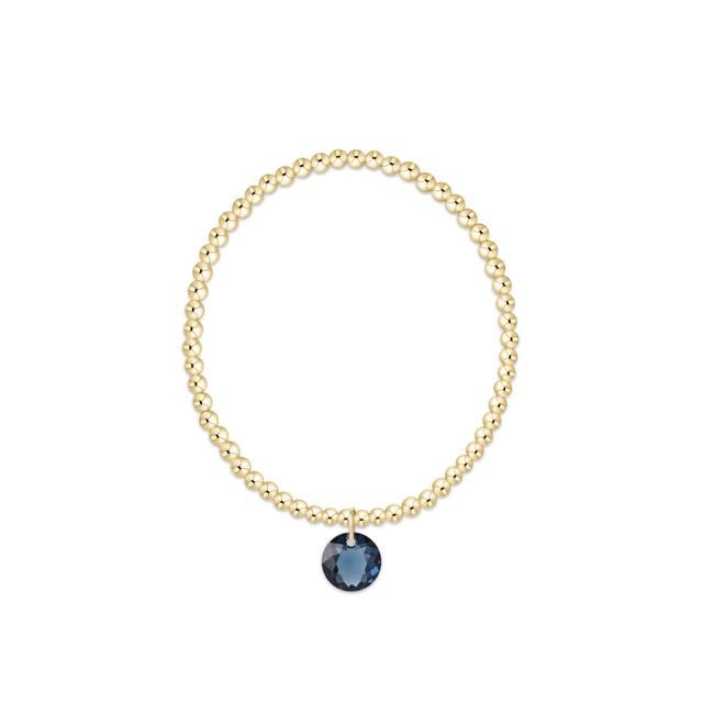 enewton Classic Gold 2mm Bracelet | Reflection Birthstone Charm | September