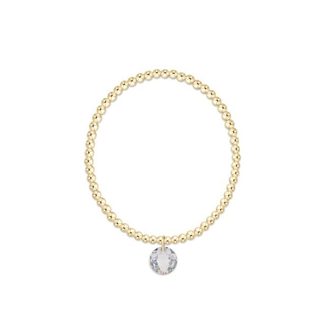 enewton Classic Gold 3mm Bracelet | Reflection Birthstone Charm | April