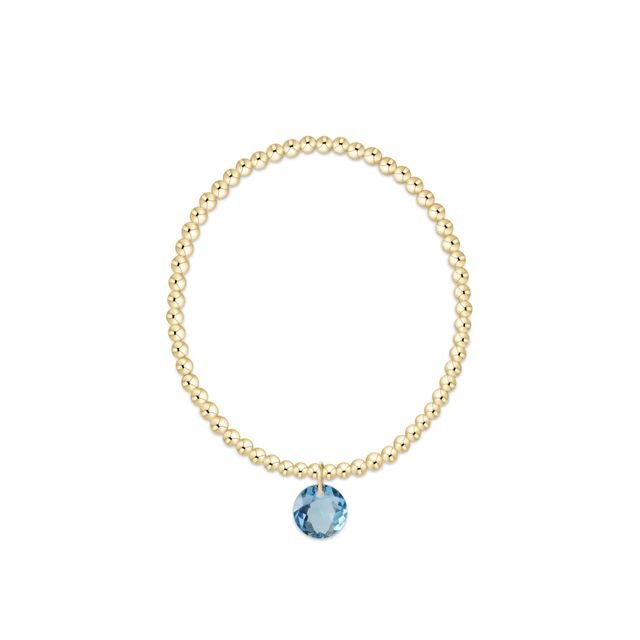 enewton Classic Gold 3mm Bracelet | Reflection Birthstone Charm | March
