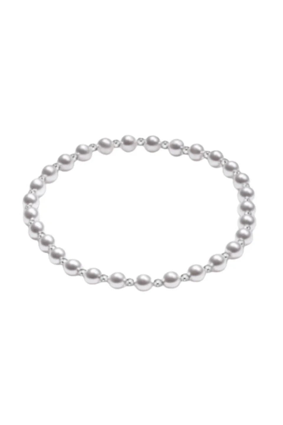 enewton Classic Grateful Pattern Sterling 4mm Bead Bracelet - Pearl - Juli's Wearable Art
