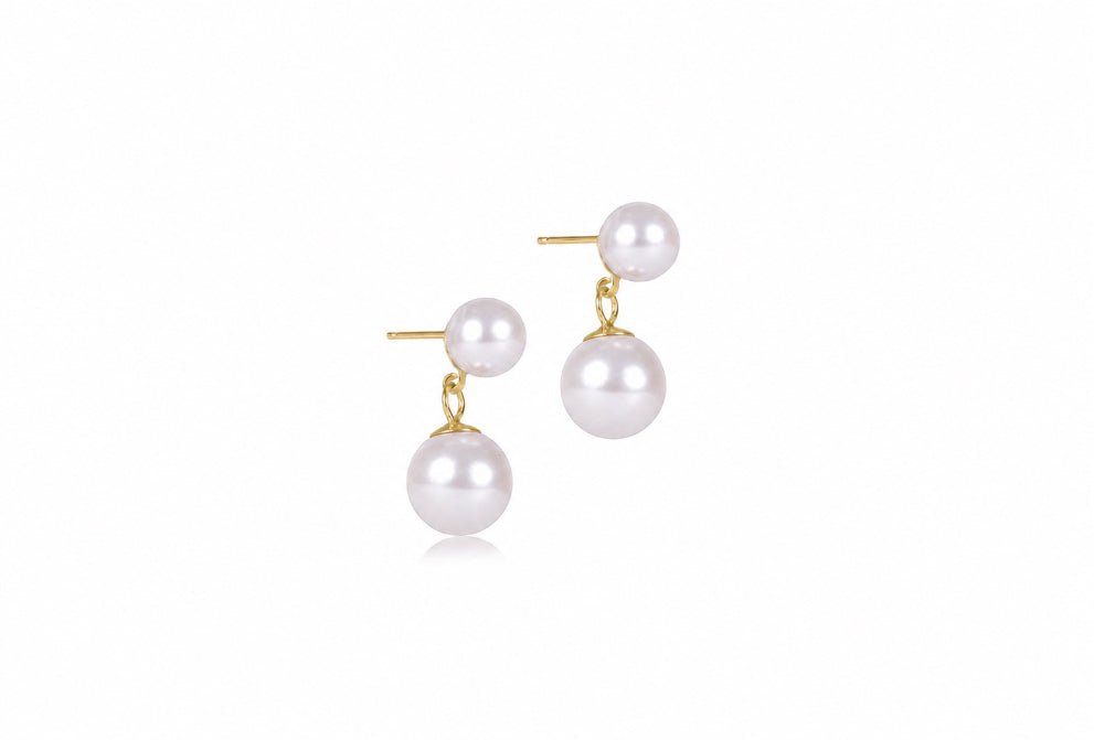 enewton Classic Pearl 8mm Ball Drop Stud | Gold | Pearl