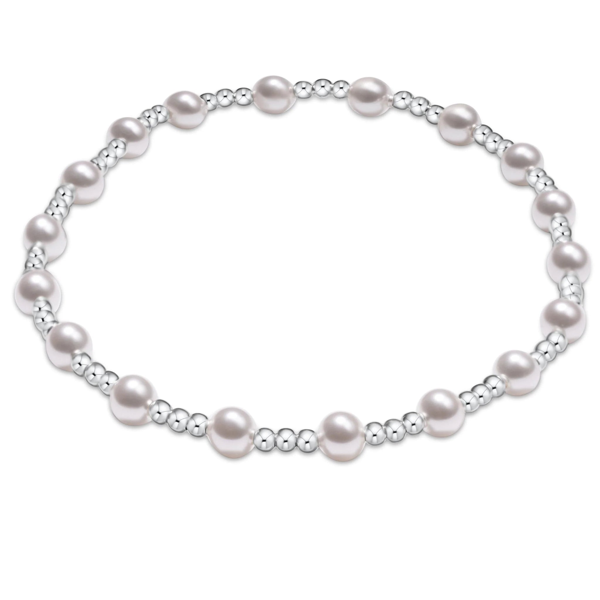 enewton classic sincerity pattern sterling 4mm bead bracelet - pearl - Juli's Wearable Art