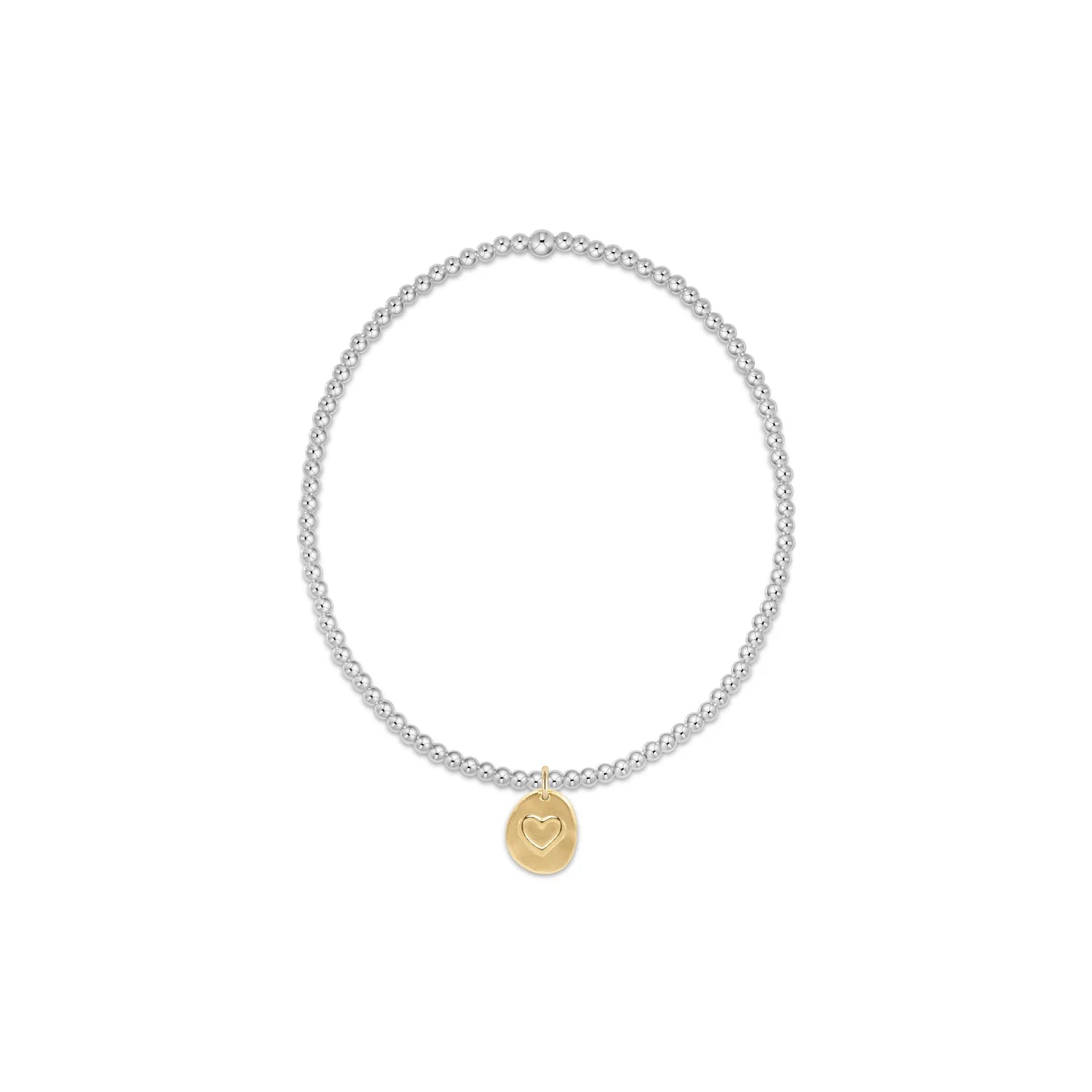 enewton - Classic Sterling Mixed Metal 2mm Bead Bracelet - Inspire Love Small Gold Charm - Juli's Wearable Art