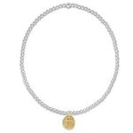 enewton Classic sterling mixed metal 4mm bead bracelet - Inspire gold charm - Juli's Wearable Art