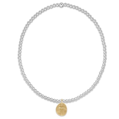 enewton Classic sterling mixed metal 4mm bead bracelet - Inspire gold charm - Juli's Wearable Art