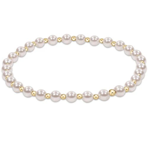 enewton Extends - classic grateful pattern 4mm bead bracelet - pearl - Juli's Wearable Art