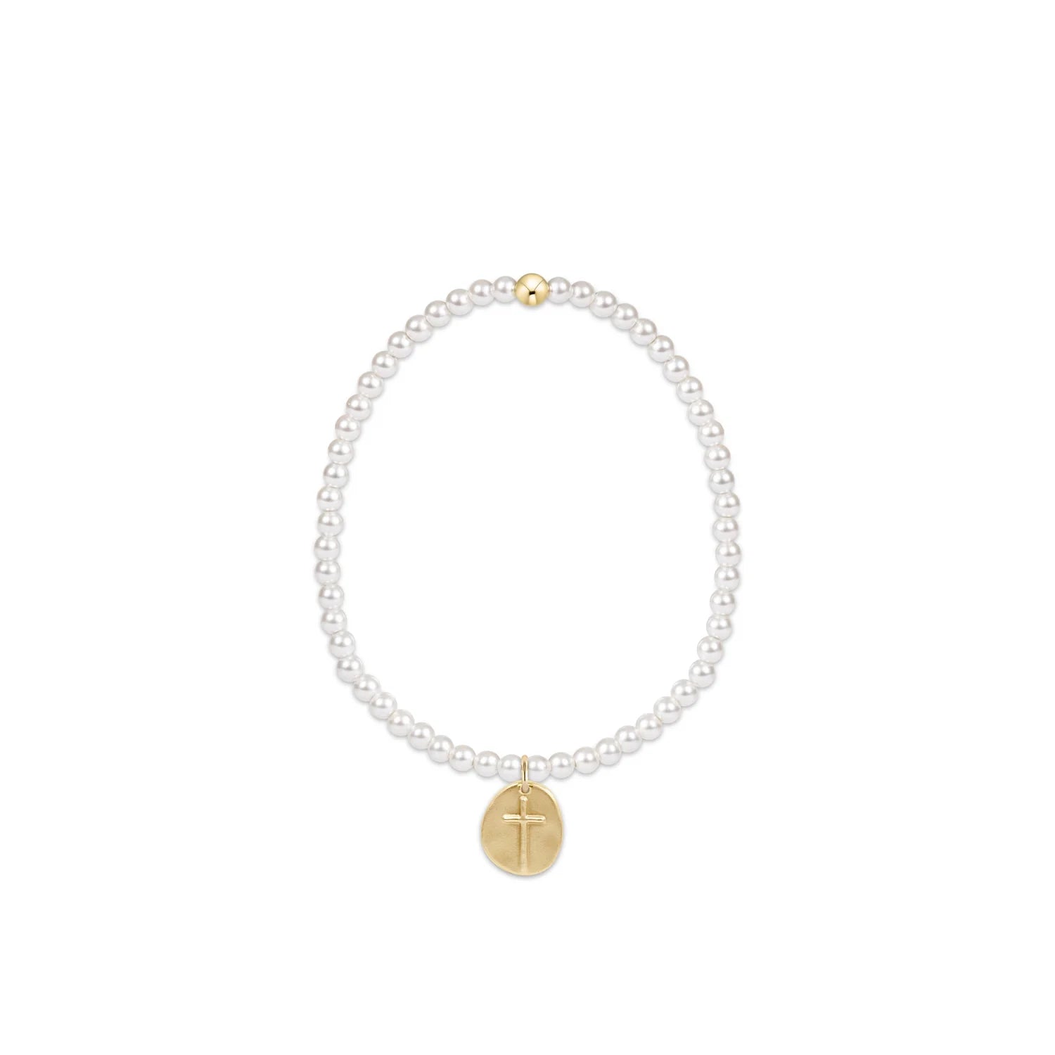 enewton Extends - Classic Pearl 3mm Bead Bracelet - Inspire Small Gold Charm - Juli's Wearable Art