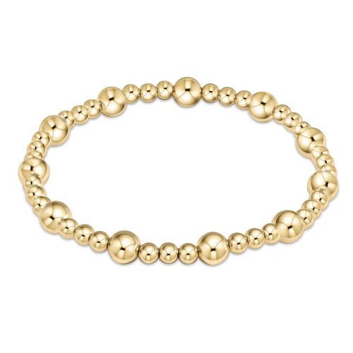 enewton Extends - classic sincerity pattern 6mm bead bracelet - gold - Juli's Wearable Art