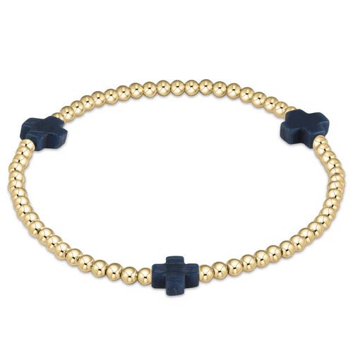 enewton Extends - signature cross gold pattern 3mm bead bracelets - Juli's Wearable Art