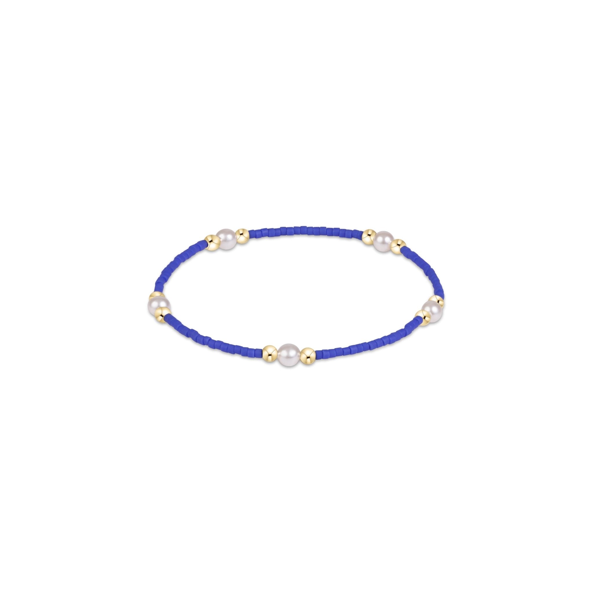 enewton Gameday Hope Purpose Pearl Bracelet | Gold | Blue