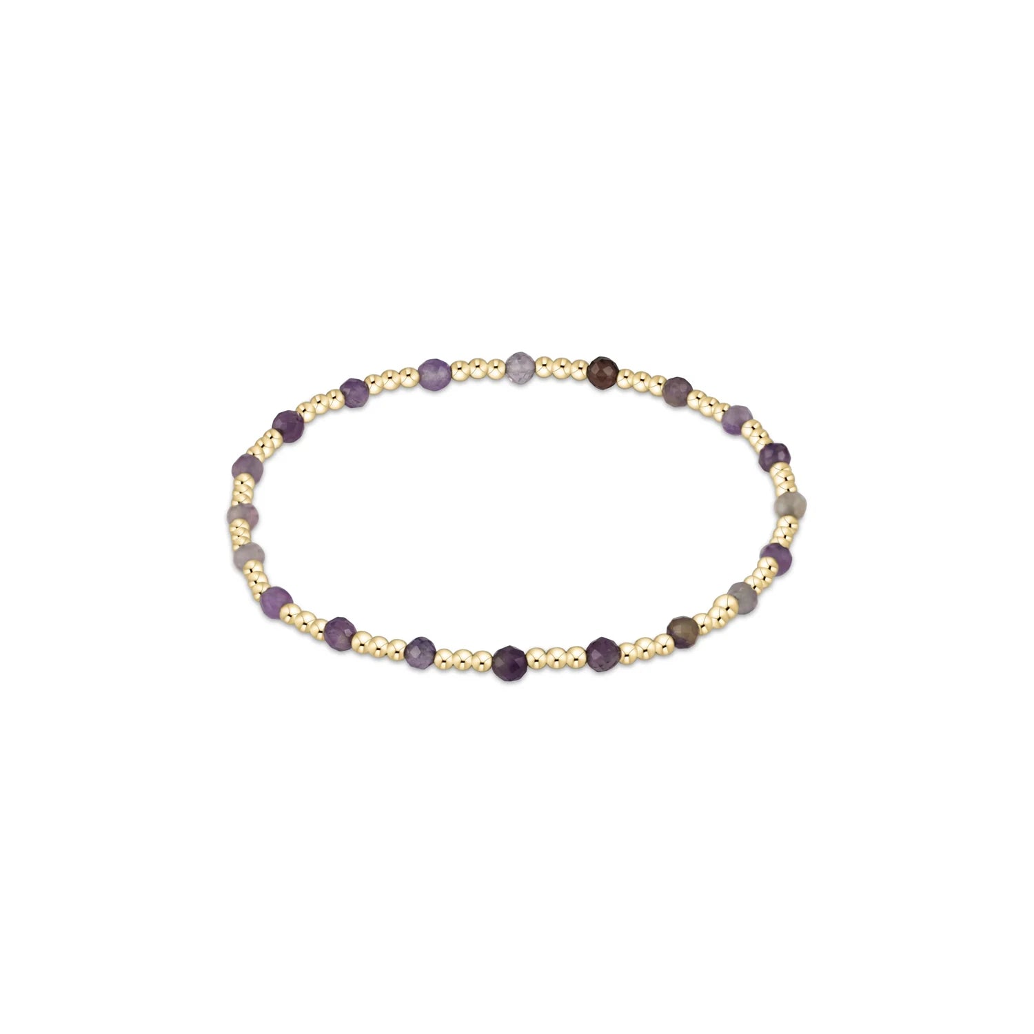 Enewton Gemstone Gold Sincerity Pattern 3mm Bead Bracelet – Amethyst - Juli's Wearable Art