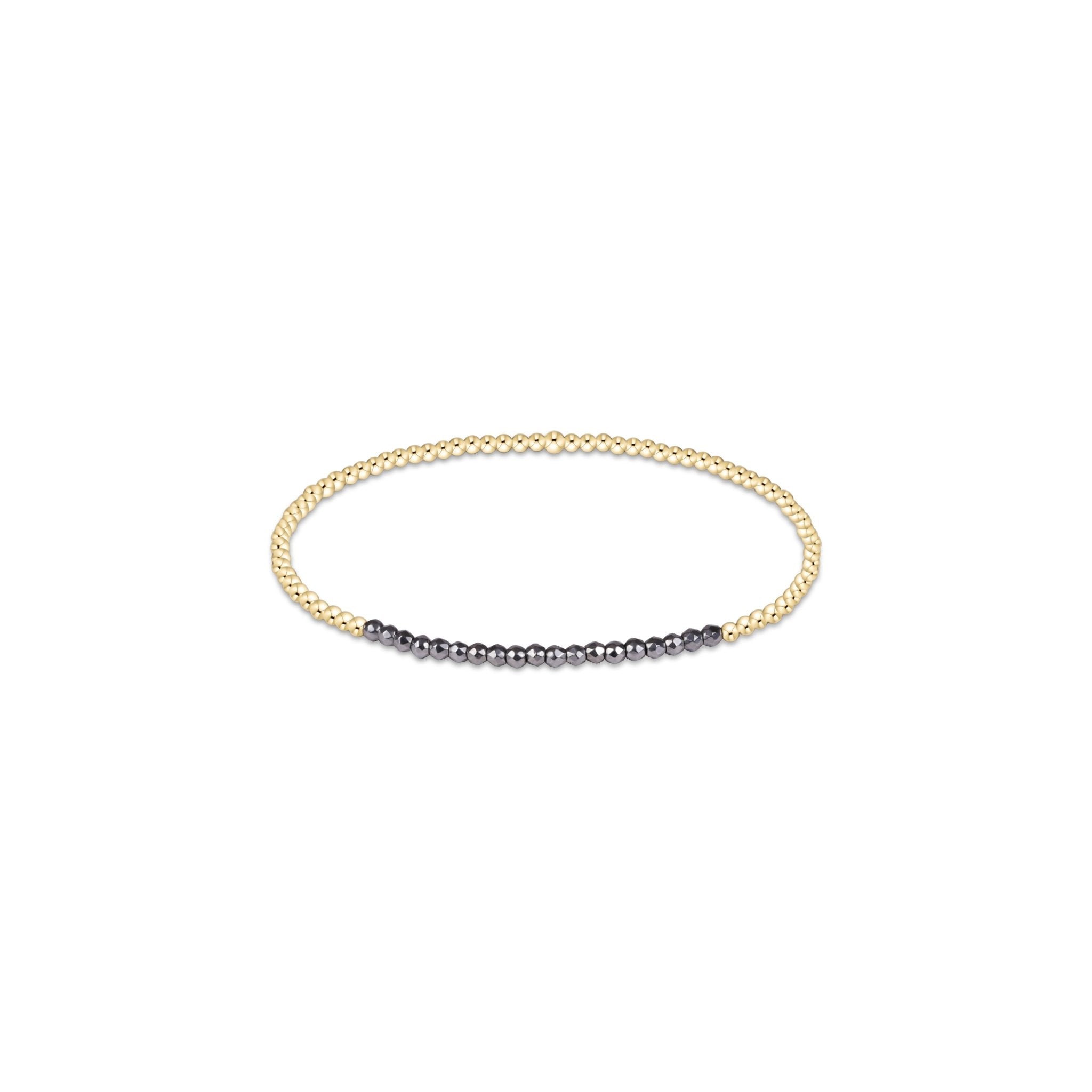 enewton Gold Bliss | Silver Faceted Hematite 2mm Bracelet