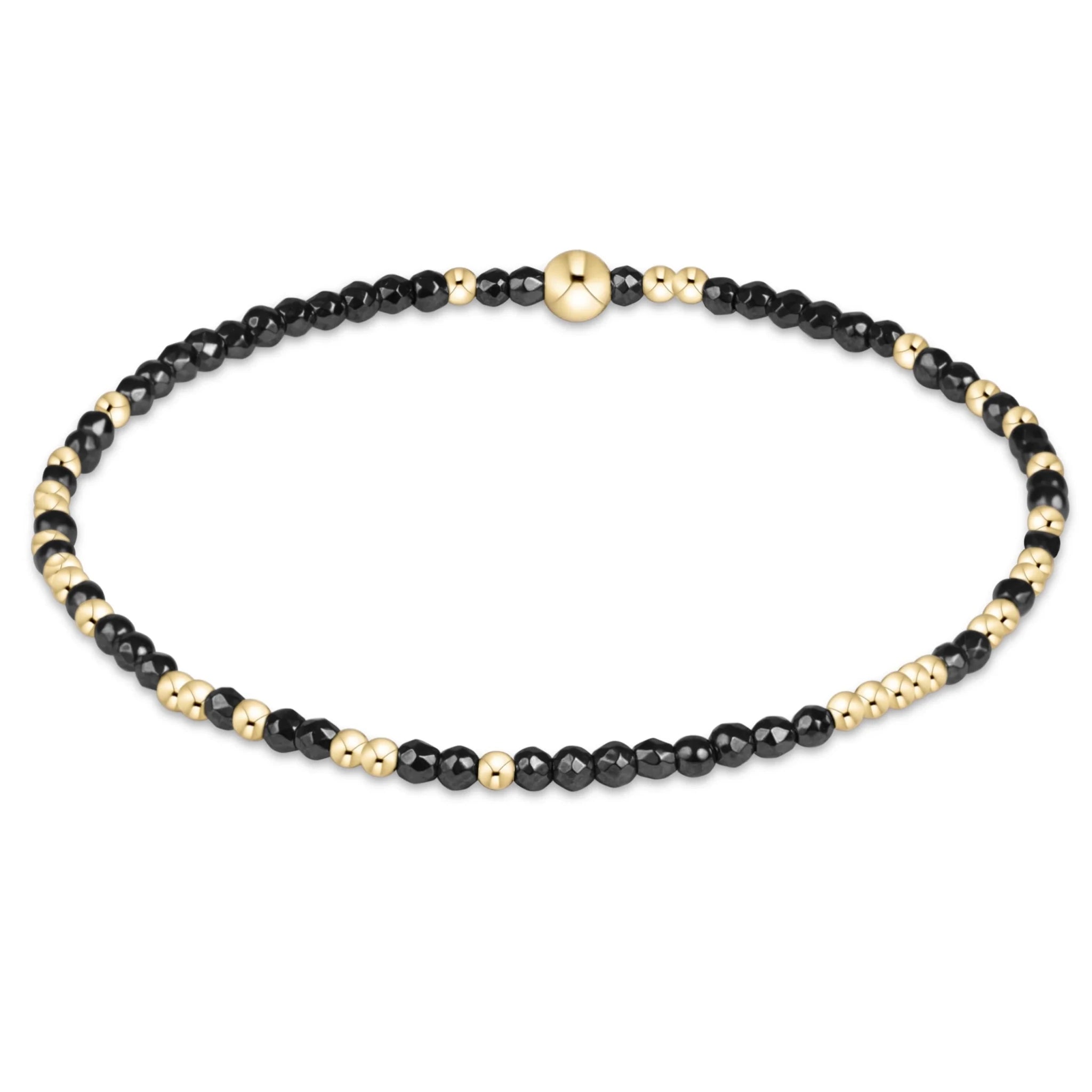 enewton Hope Unwritten Faceted Hematite 2mm Bracelet | Extends | Gold