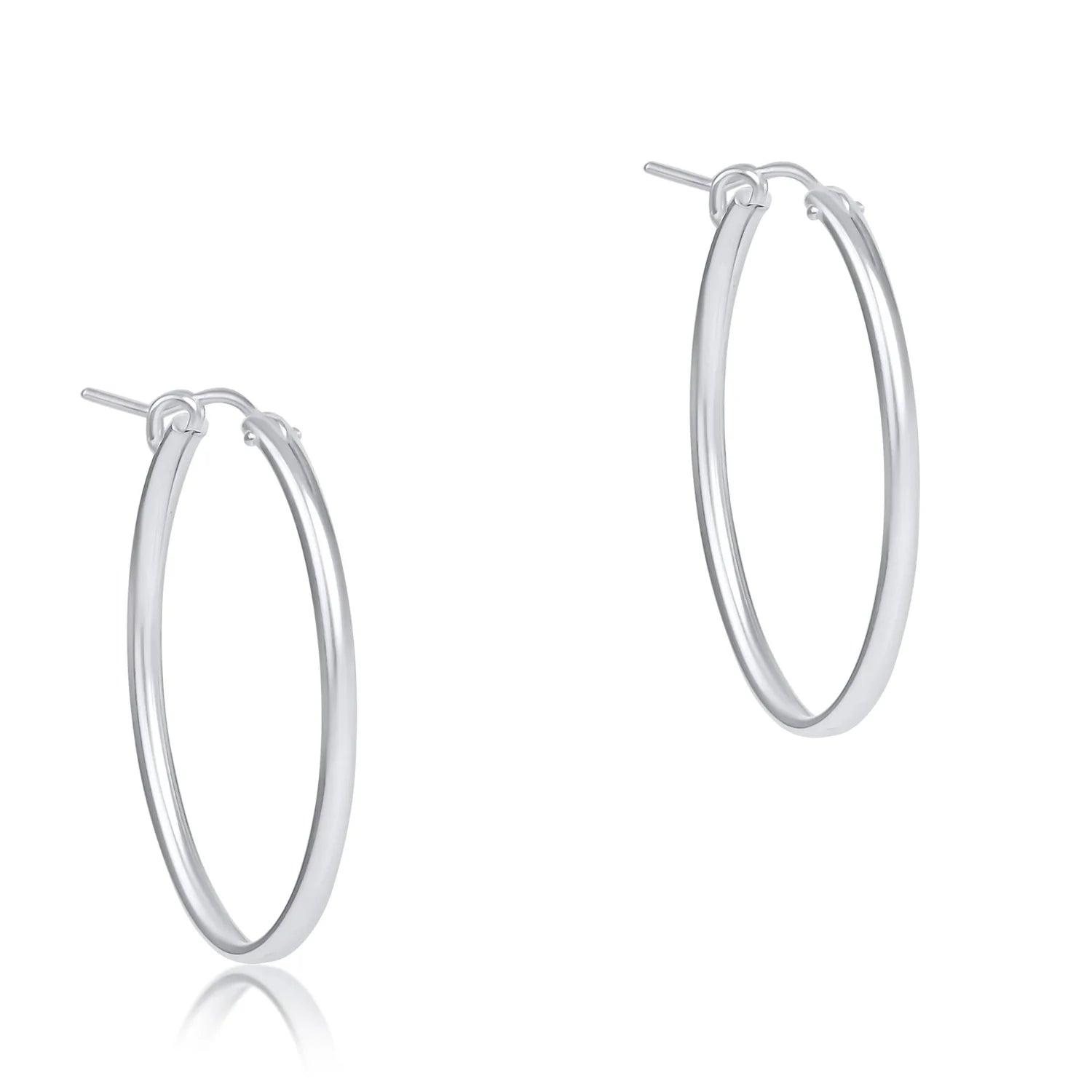 enewton oval sterling 1" hoop - smooth - Juli's Wearable Art