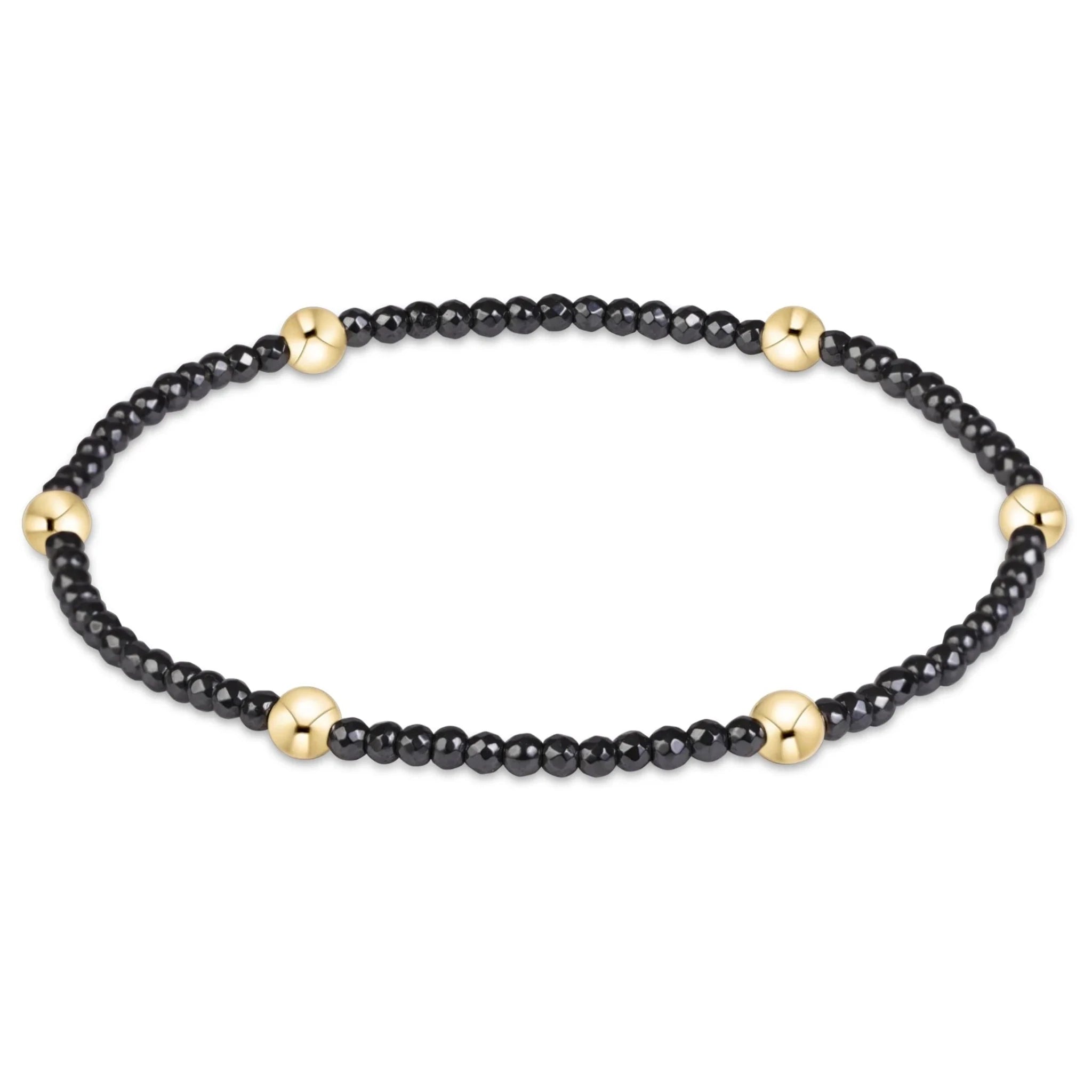 enewton Presence Faceted Hematite 2mm Bracelet  | Extends | Gold