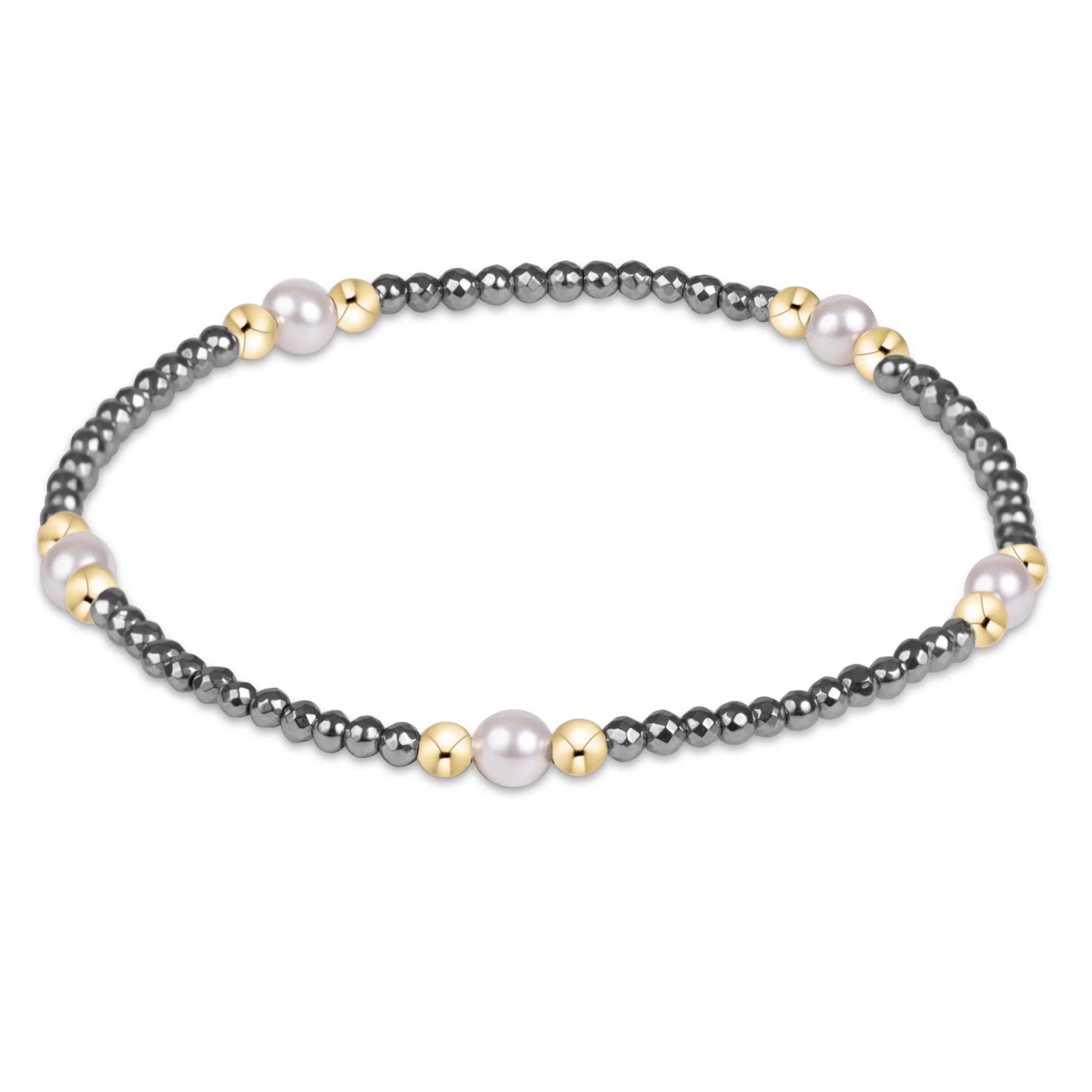 enewton Purpose Pearl 4mm Silver Faceted Hematite Bracelet | Gold