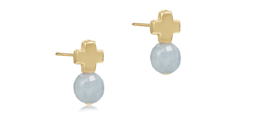 enewton Signature Cross Gold Gemstone Studs - Juli's Wearable Art