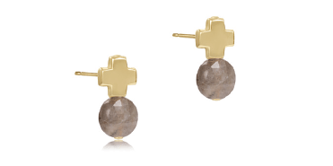enewton Signature Cross Gold Gemstone Studs - Juli's Wearable Art