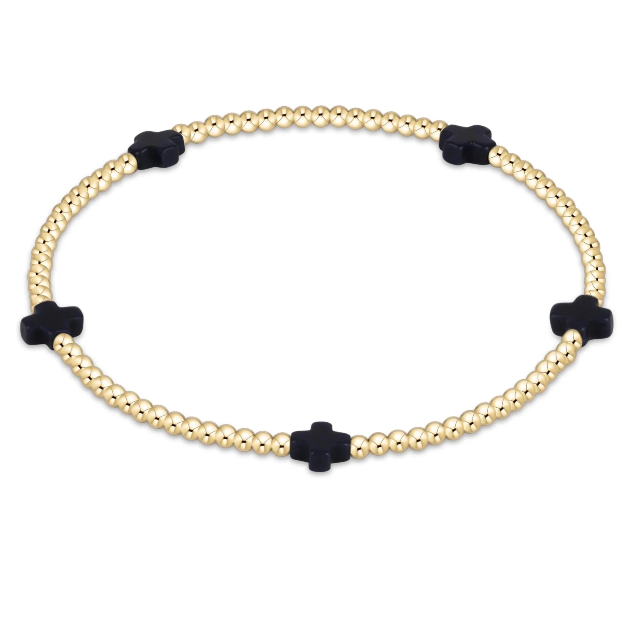 enewton Signature Cross Small 2mm Gold Bracelet | Navy - Juli's Wearable Art
