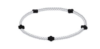 enewton Signature Cross Small 2mm | Sterling Bracelet | Onyx