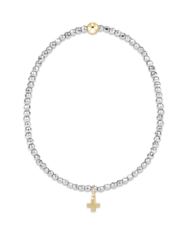 enewton Signature Gold Cross Hematite Bead Bracelet