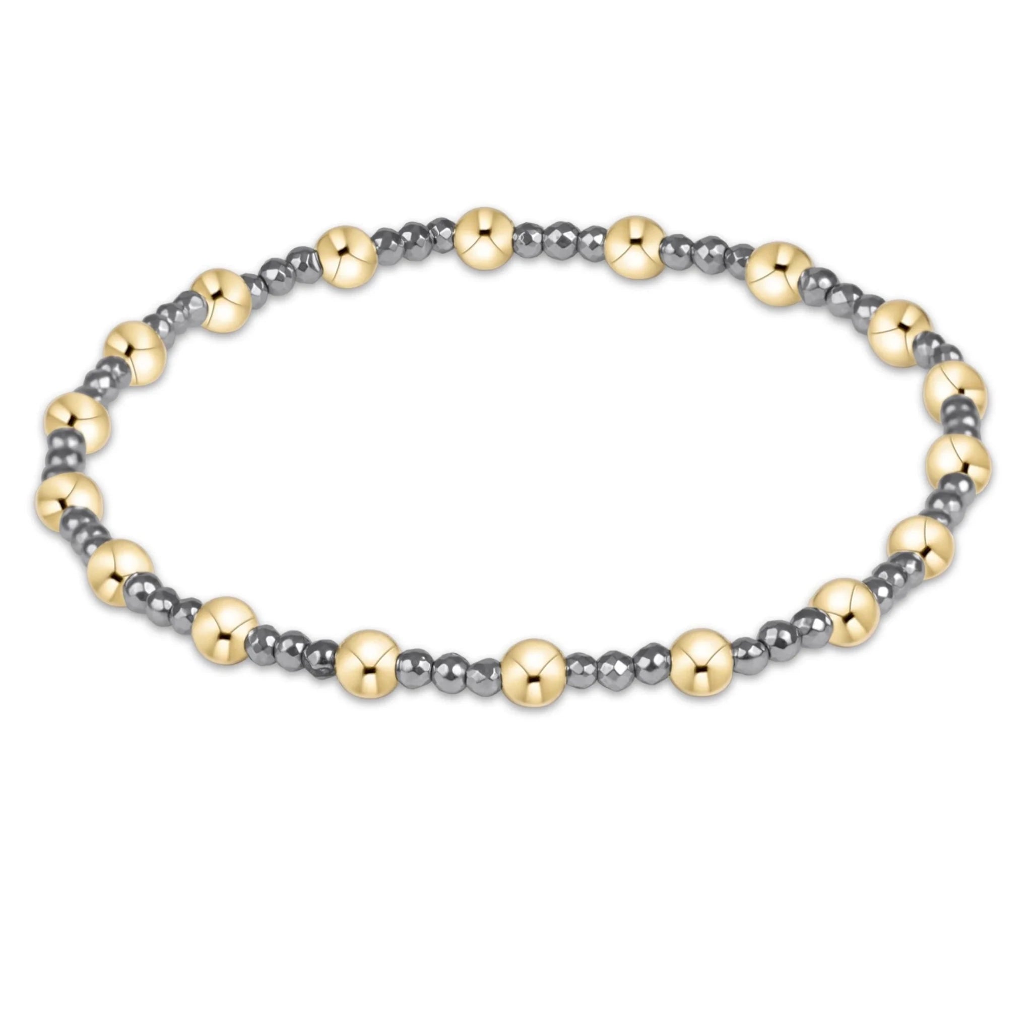 enewton Sincerity Silver Faceted Hematite 2mm Bracelet | Extends | Gold